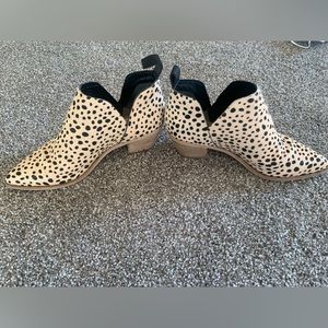 Dolce Vita Booties- leopard print ankle boot, suede